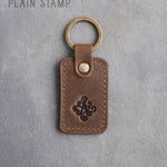 Personalized Leather Keychain in Sicilian Brown Leather