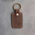 Personalized Leather Keychain in Sicilian Brown Leather