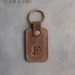 Personalized Leather Keychain in Sicilian Brown Leather