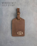 Sicilian Brown Leather Luggage Tag Personalized