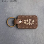 Personalized Leather Keychain in Sicilian Brown Leather
