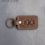 Personalized Leather Keychain in Sicilian Brown Leather