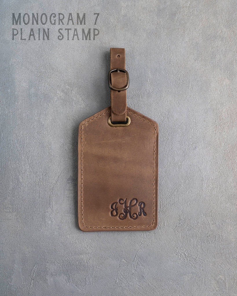 Sicilian Brown Leather Luggage Tag Personalized