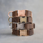 Dog Collar in Sicilian Brown leather with fast release buckle