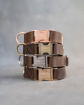 Dog Collar in Sicilian Brown leather with fast release buckle