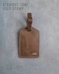 Sicilian Brown Leather Luggage Tag Personalized