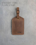 Sicilian Brown Leather Luggage Tag Personalized