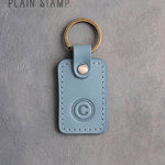 Personalized Leather Keychain in Turquoise Leather
