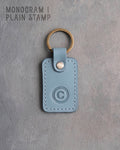 Personalized Leather Keychain in Turquoise Leather