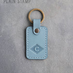 Personalized Leather Keychain in Turquoise Leather