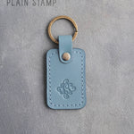 Personalized Leather Keychain in Turquoise Leather