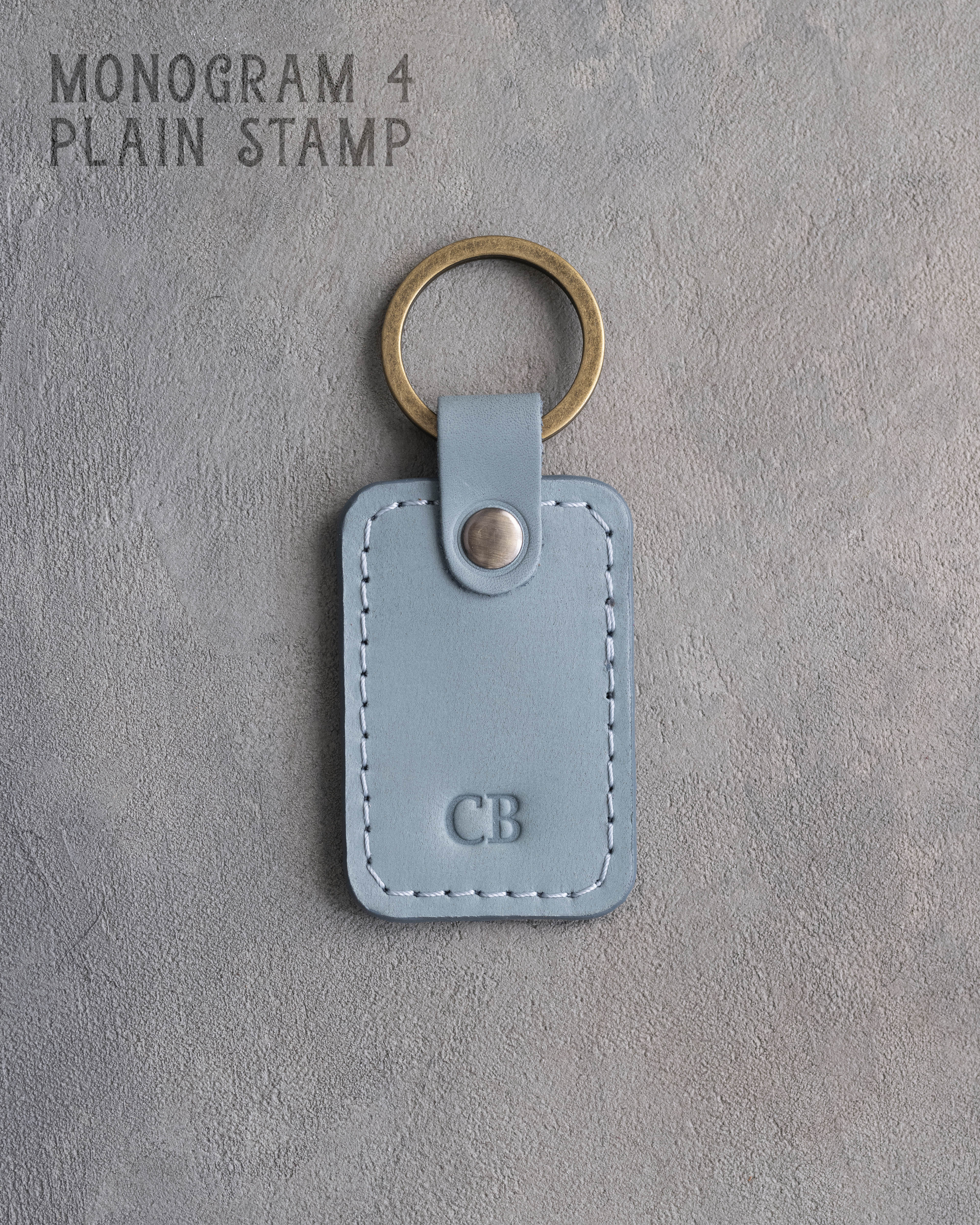 Personalized Leather Keychain in Turquoise Leather