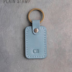 Personalized Leather Keychain in Turquoise Leather
