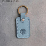 Personalized Leather Keychain in Turquoise Leather