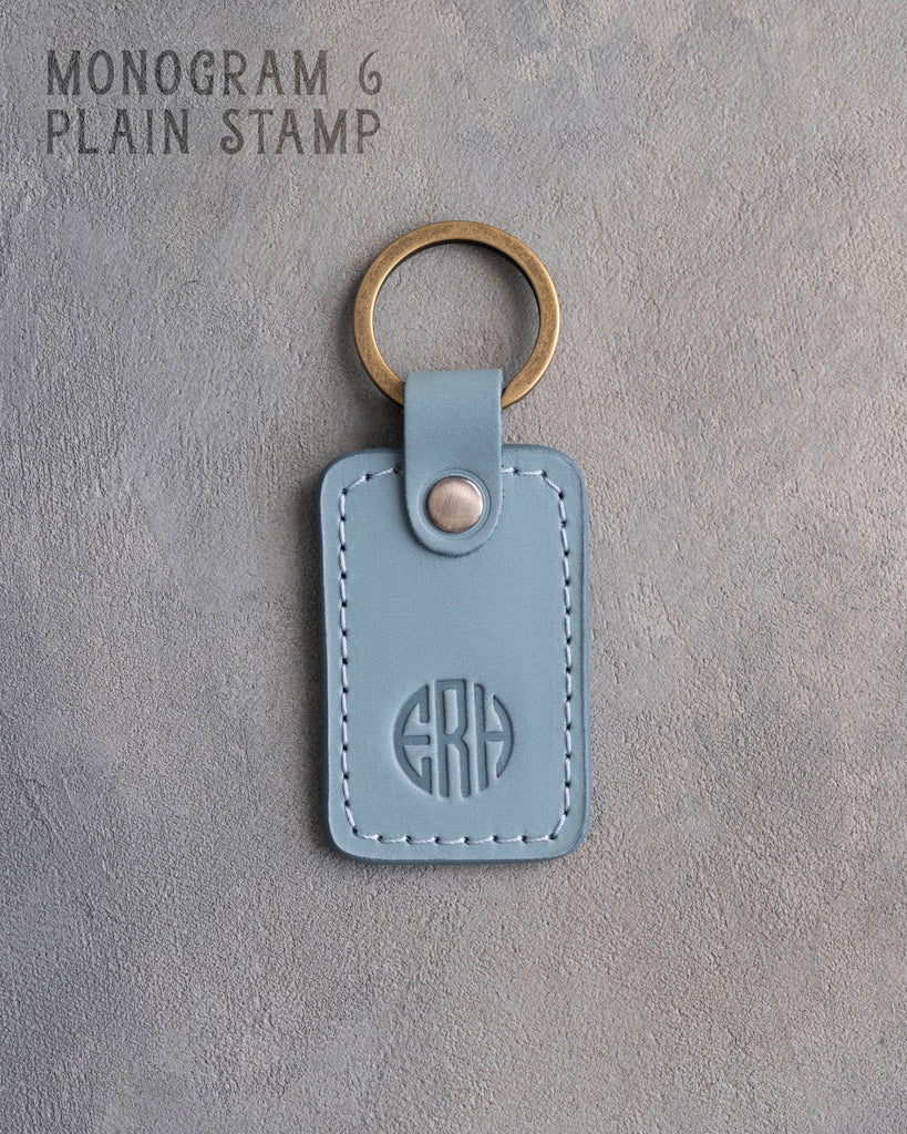 Personalized Leather Keychain in Turquoise Leather