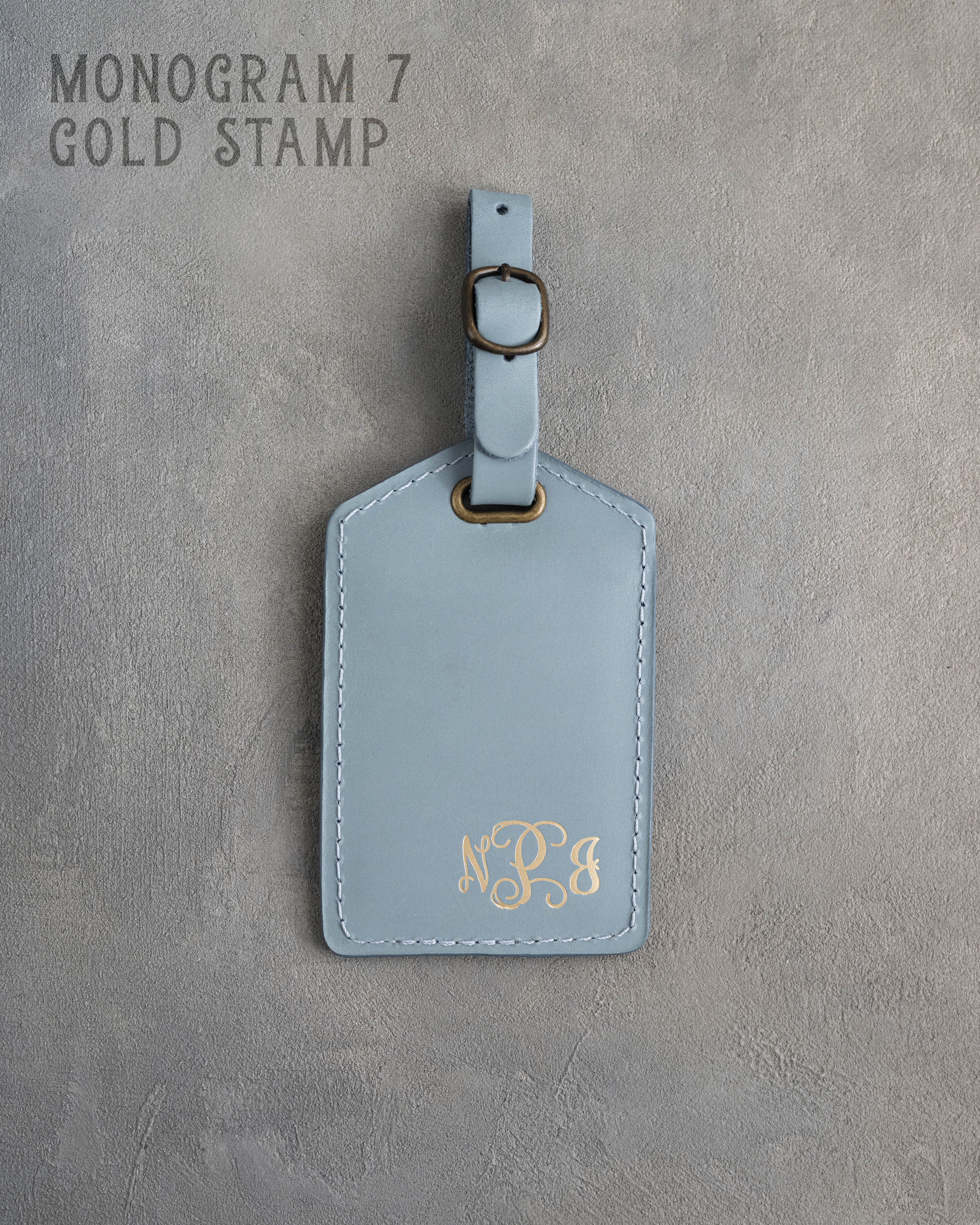 Turquoise Leather Luggage Tag Personalized