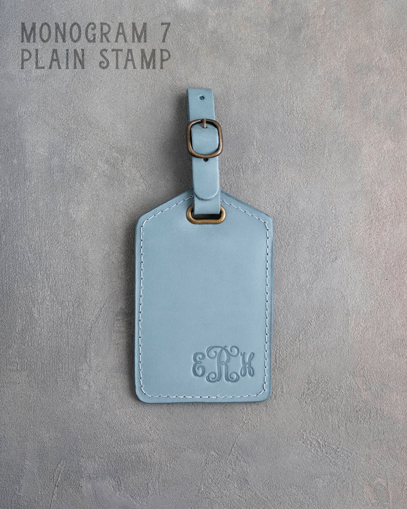 Turquoise Leather Luggage Tag Personalized