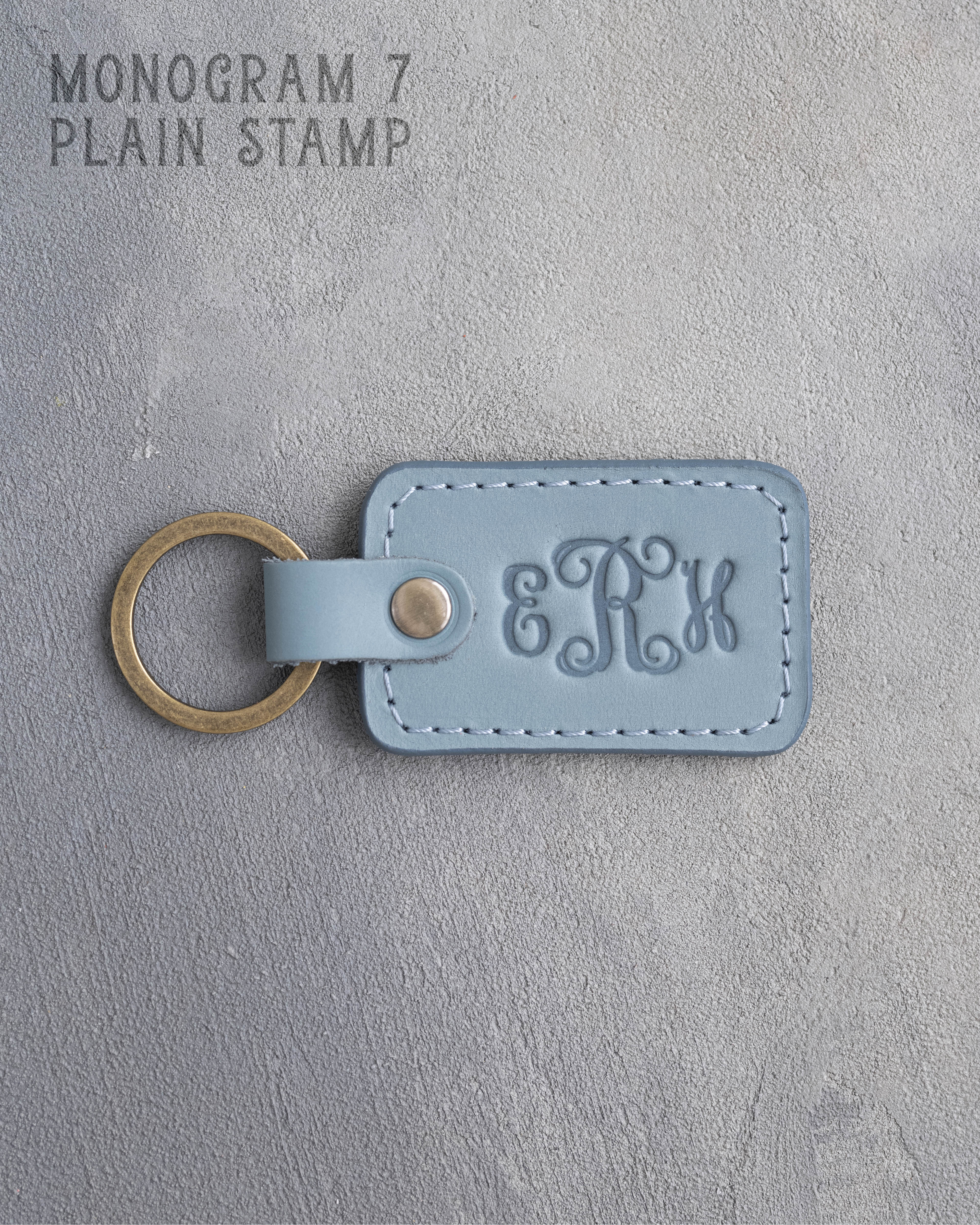 Personalized Leather Keychain in Turquoise Leather