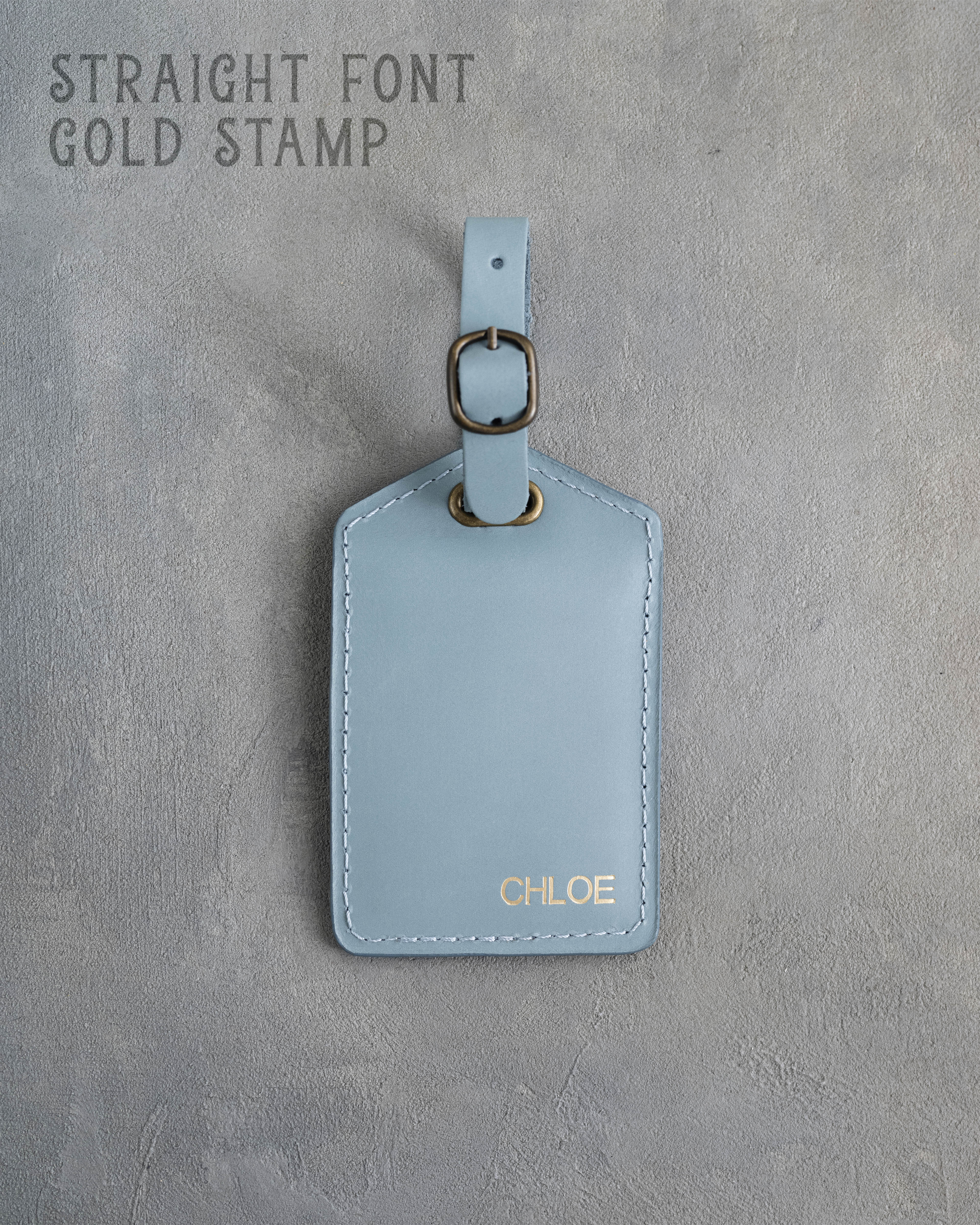 Turquoise Leather Luggage Tag Personalized