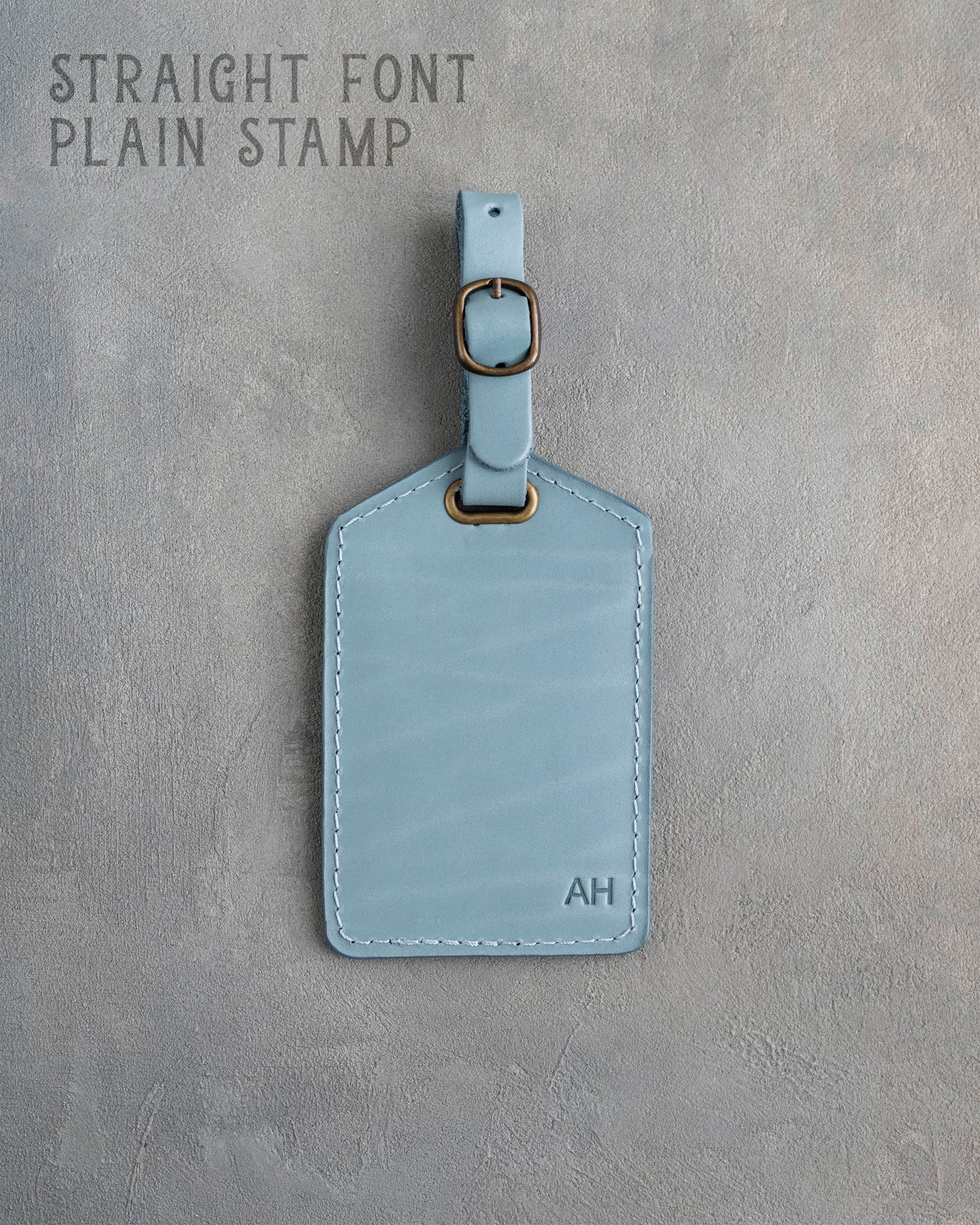Turquoise Leather Luggage Tag Personalized