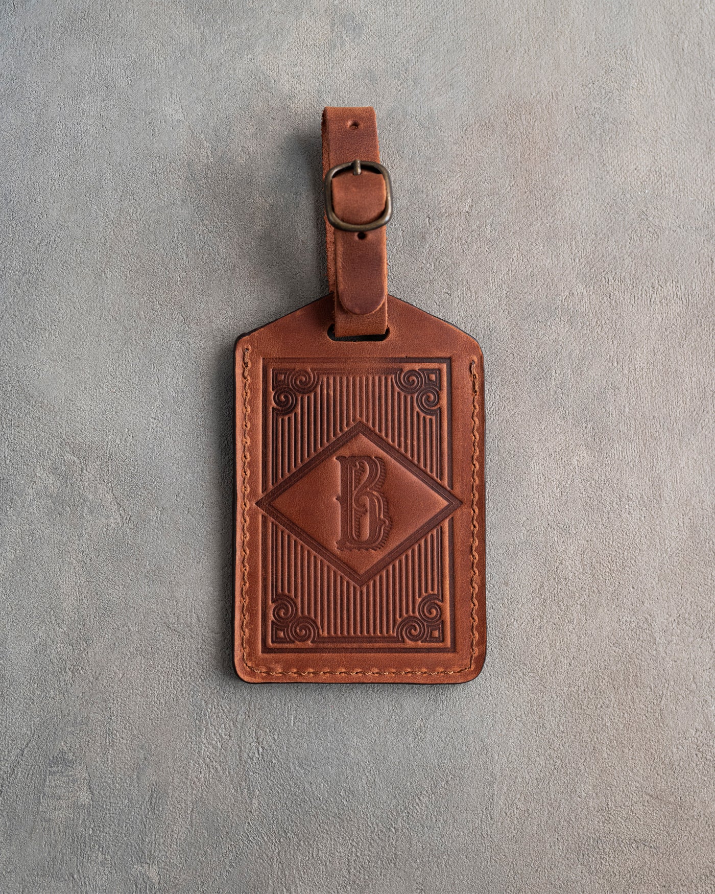 Classy Initial Luggage Tag in Arizona Leather