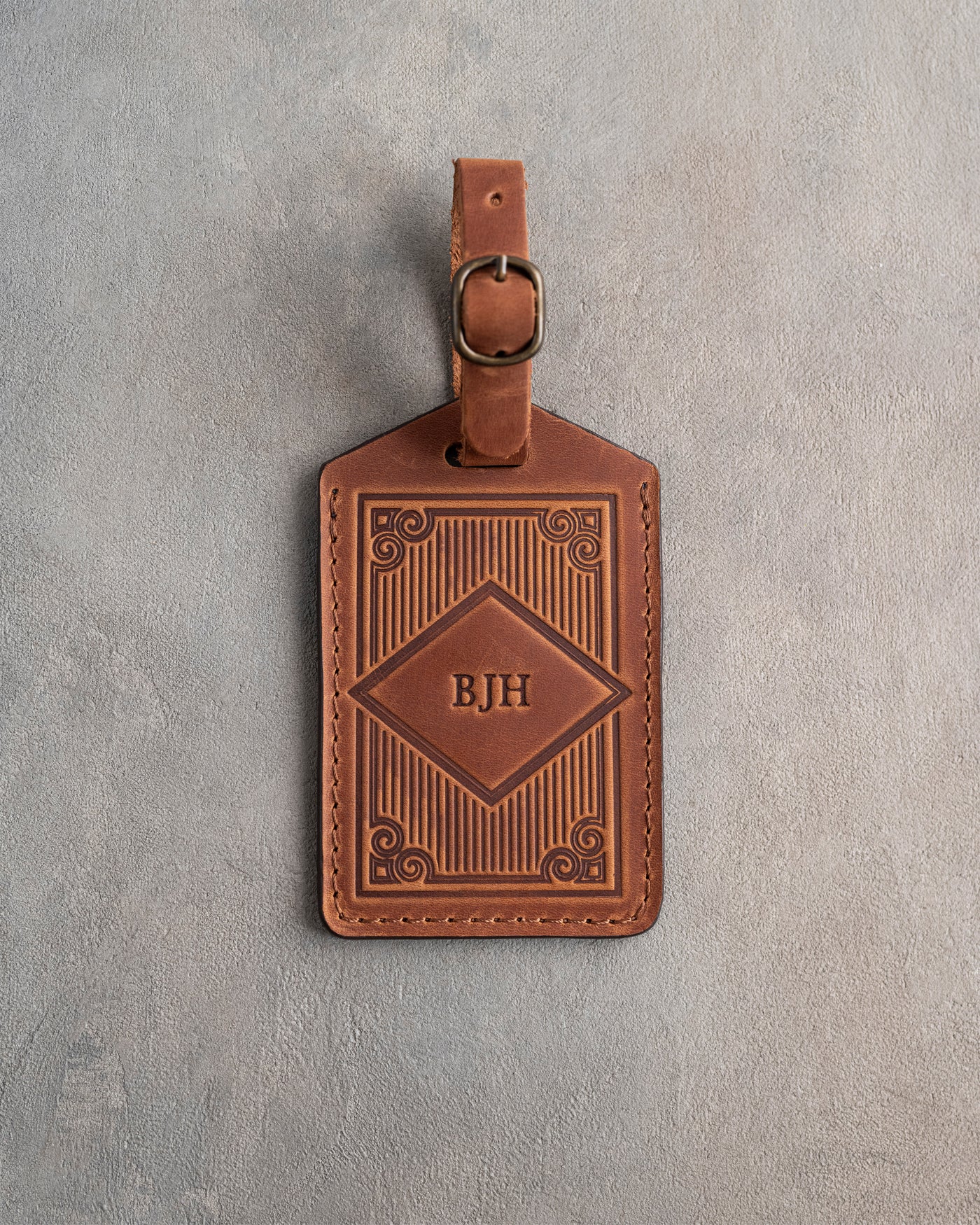 Classy Monogram Luggage Tag in Arizona Leather