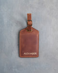 Minimalist Font Luggage Tag in Arizona Leather