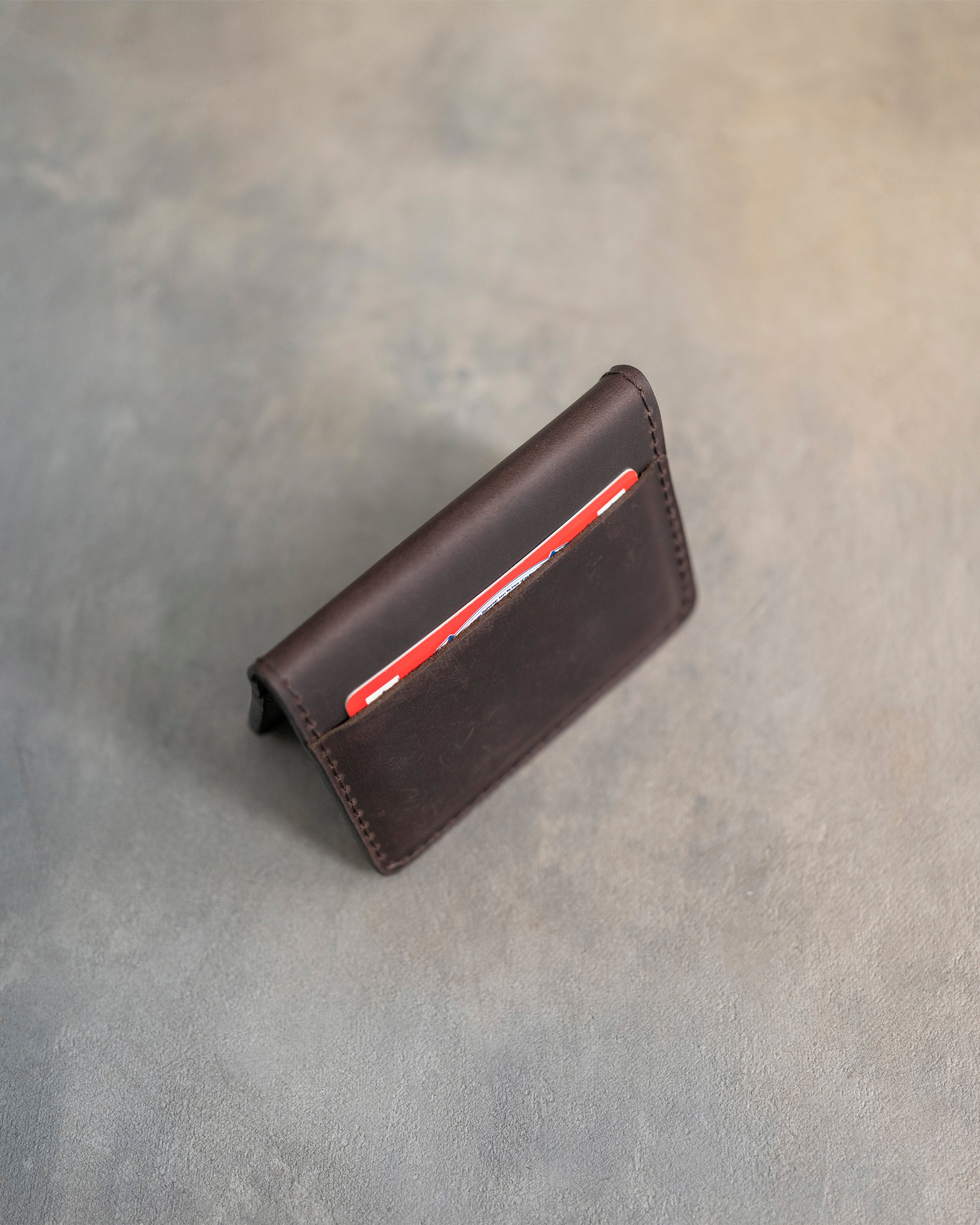 Card & Cash Wallet in Dark Espresso Leather