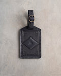 Classy Monogram Luggage Tag in Black Leather