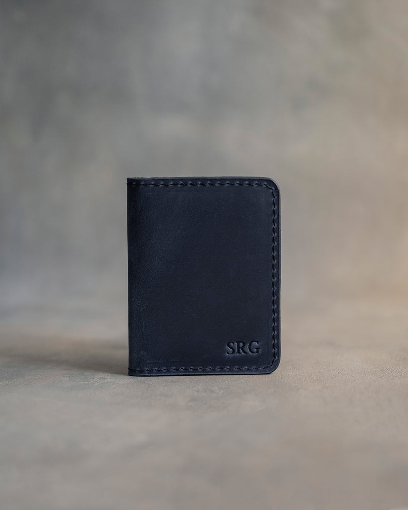 Card & Cash Wallet in Blueberry Leather