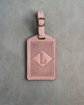 Classy Initial Luggage Tag in Blush Leather