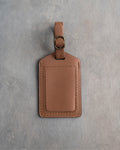 Classy Monogram Luggage Tag in Caramel Leather