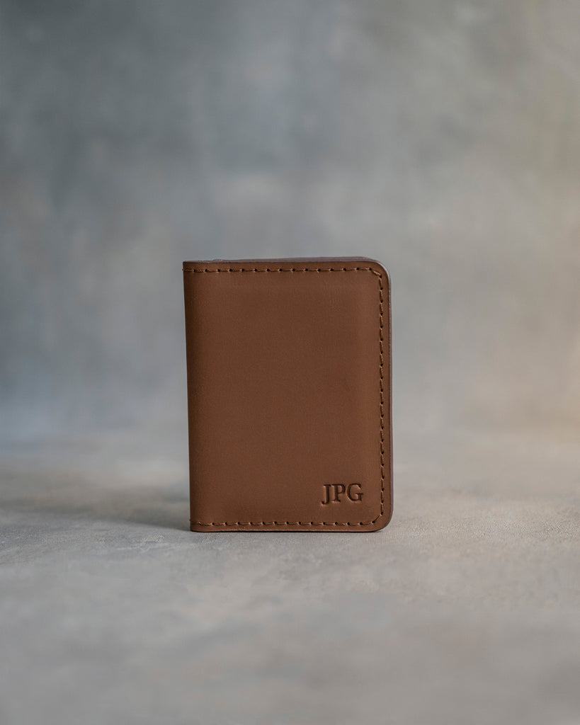 Card & Cash Wallet in Caramel Leather