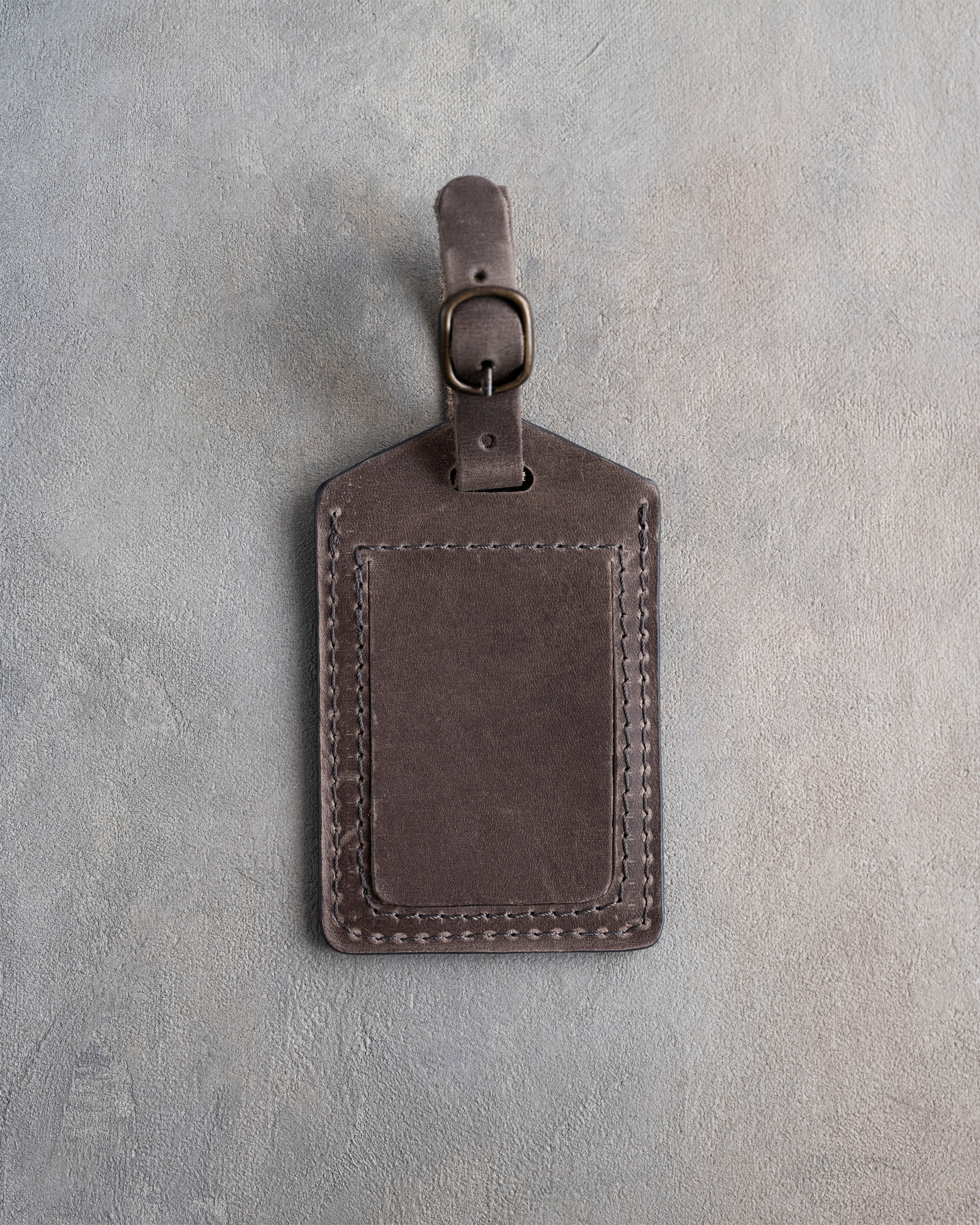 Classy Monogram Luggage Tag in Country Gray Leather