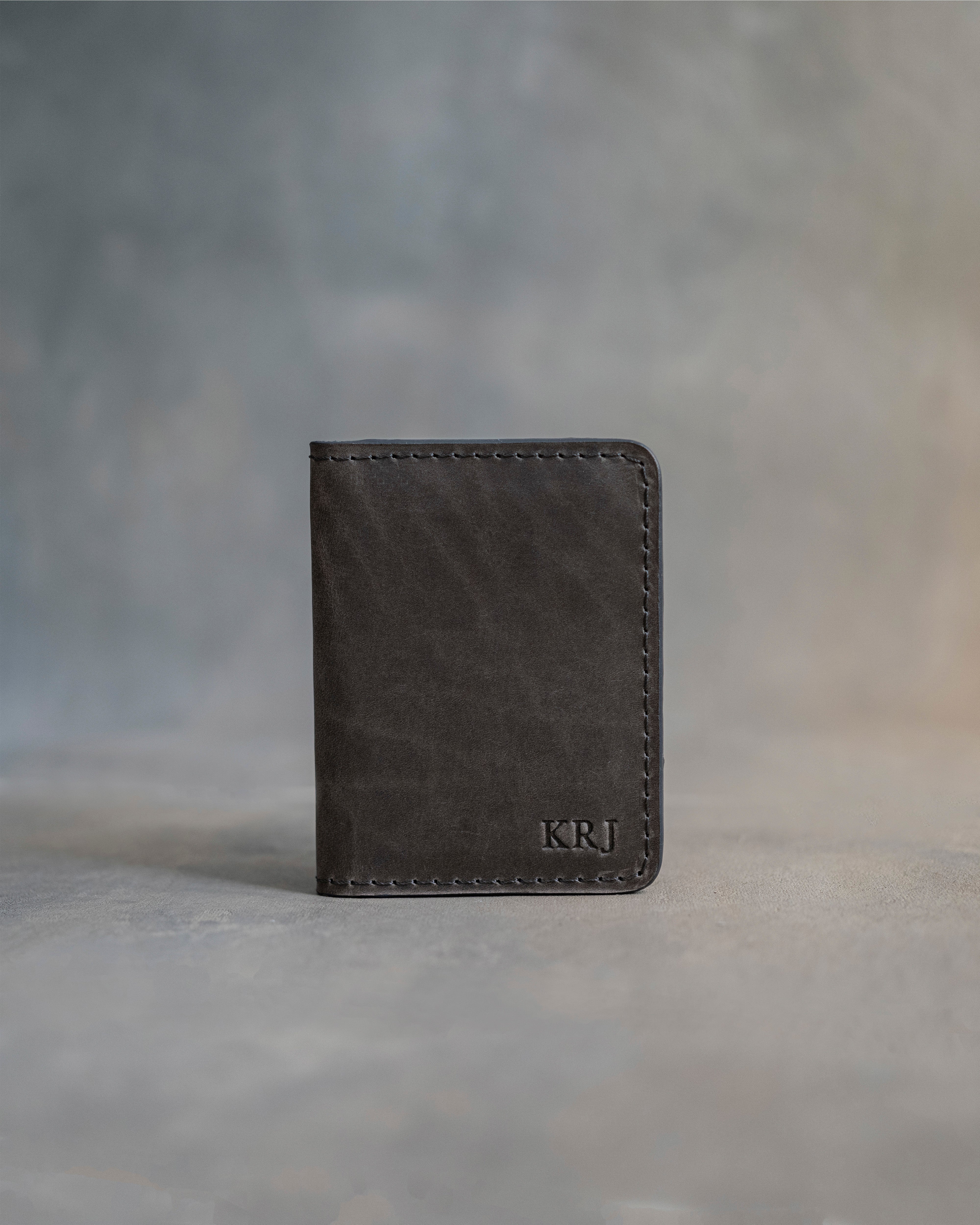 Card & Cash Wallet in Country Gray Leather