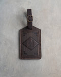 Classy Initial Luggage Tag in Dark Espresso Leather