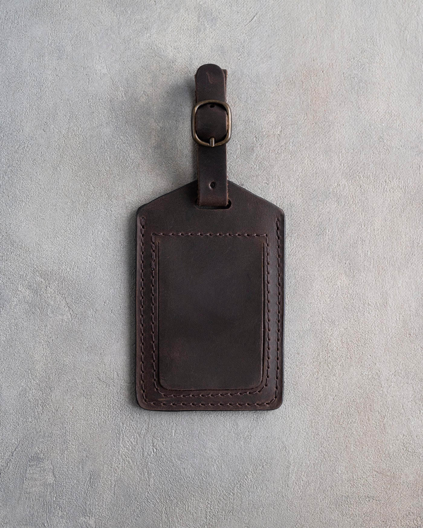 Classy Initial Luggage Tag in Dark Espresso Leather