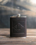Initial Flask in Dark Espresso Leather
