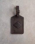 Classy Monogram Luggage Tag in Dark Espresso Leather