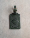 Classy Monogram Luggage Tag in Forest Green Leather