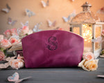 Fuchsia Initial Makeup Bag