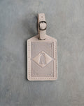 Classy Initial Luggage Tag in Gray Sand Leather