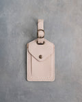Vine Monogram Luggage Tag in Gray Sand Leather