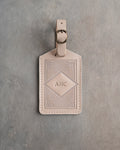 Classy Monogram Luggage Tag in Gray Sand Leather