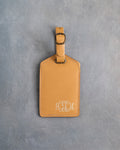 Vine Monogram Luggage Tag in Indian Summer Leather