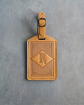 Classy Initial Luggage Tag in Indian Summer Leather