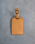 Minimalist Font Luggage Tag in Indian Summer Leather