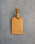 Minimalist Font Luggage Tag in Indian Summer Leather