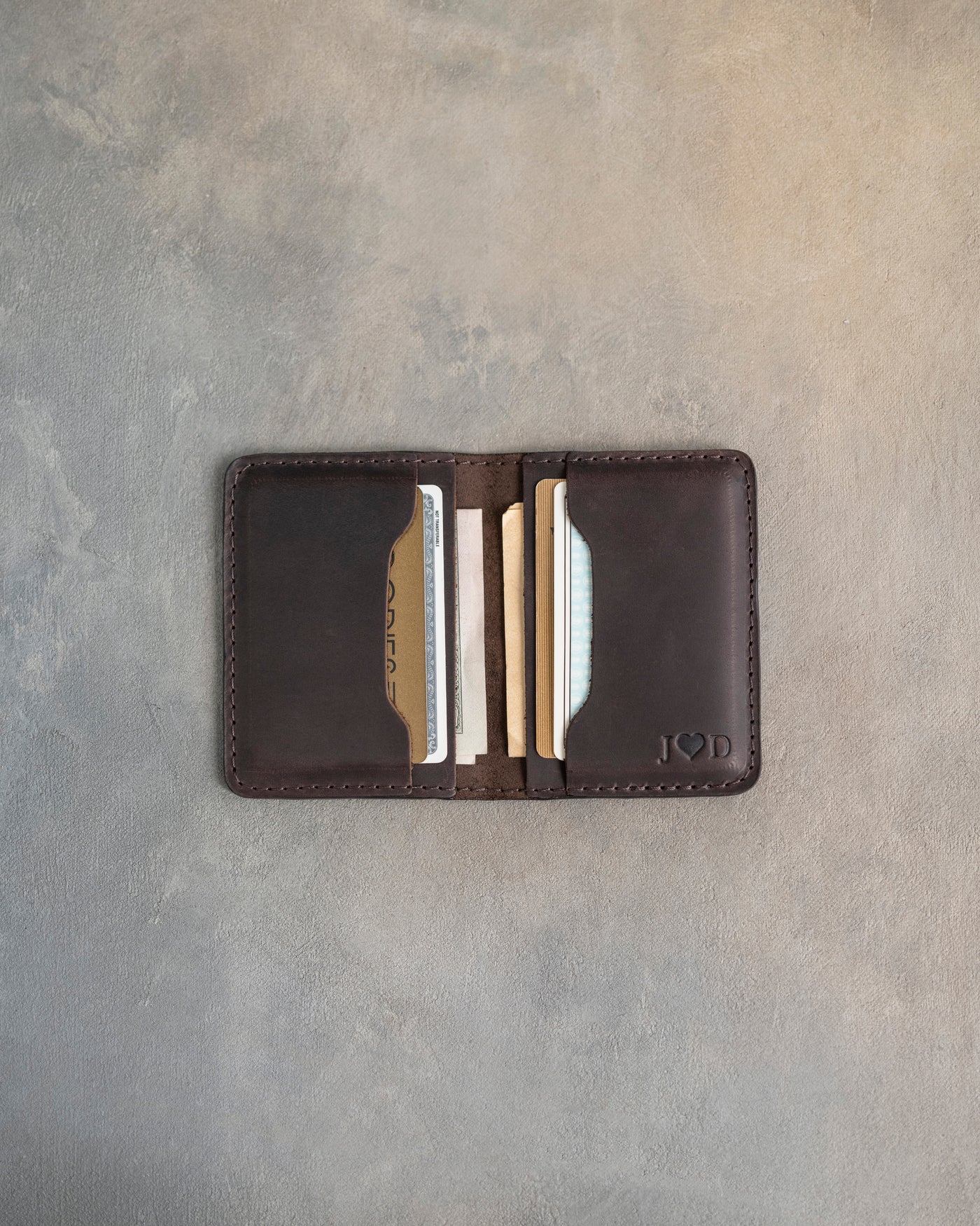 Card & Cash Wallet in Caramel Leather