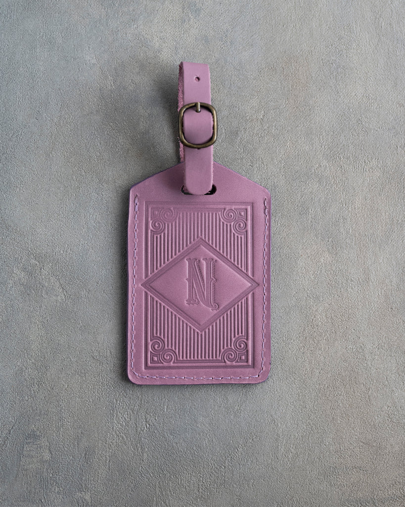Classy Initial Luggage Tag in Lilac Leather